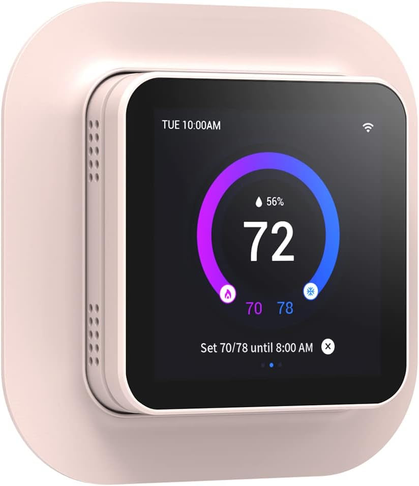 Smart Thermostat for Home TJ-560, Wifi Programmable Thermostat, Compatible with Alexa and Google Assistant, Energy Saving, 4 Inches Touch Screen, C-Wire Required, DIY Installation, Pink