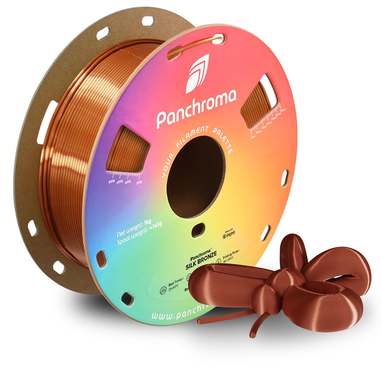 Polymaker Panchroma Silk PLA Filament 1.75mm 1kg, Shiny Bronze, New and Improved Formula, Better Strength, Printing Speed and Cl