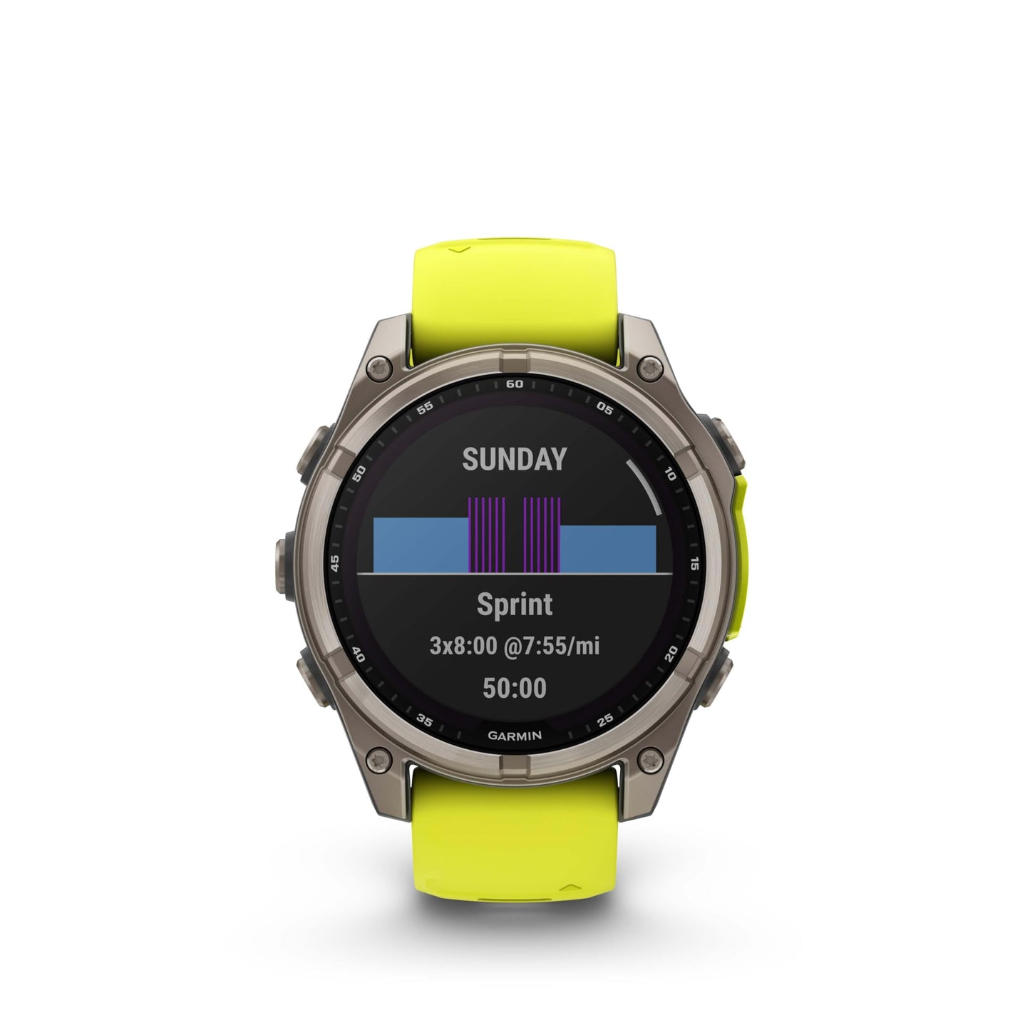 Garmin Fenix 8 - 47 Mm, Multisport Gps Smartwatch, Solar, Sapphire, Titanium With Amp Yellow/Graphite Silicone, Built-In Led Fla
