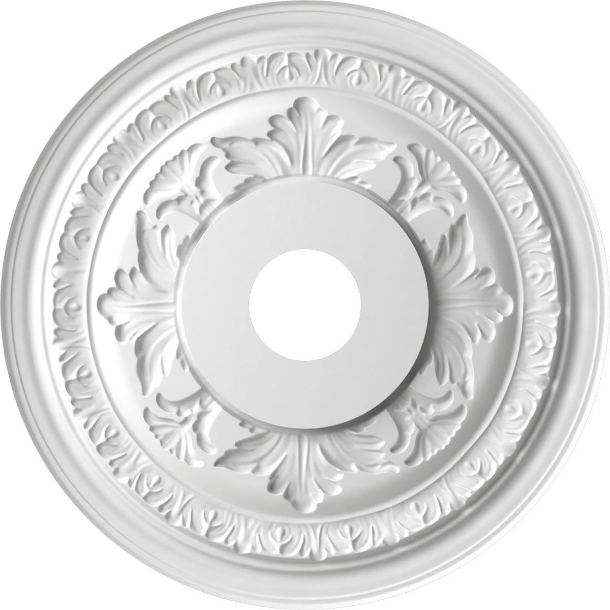 Ekena Millwork Cmp19Badst Baltimore Thermoformed Pvc Ceiling Medallion (Fits Canopies Up To 7 3/4), 19Od X 3 1/2Id X 1P, Univers