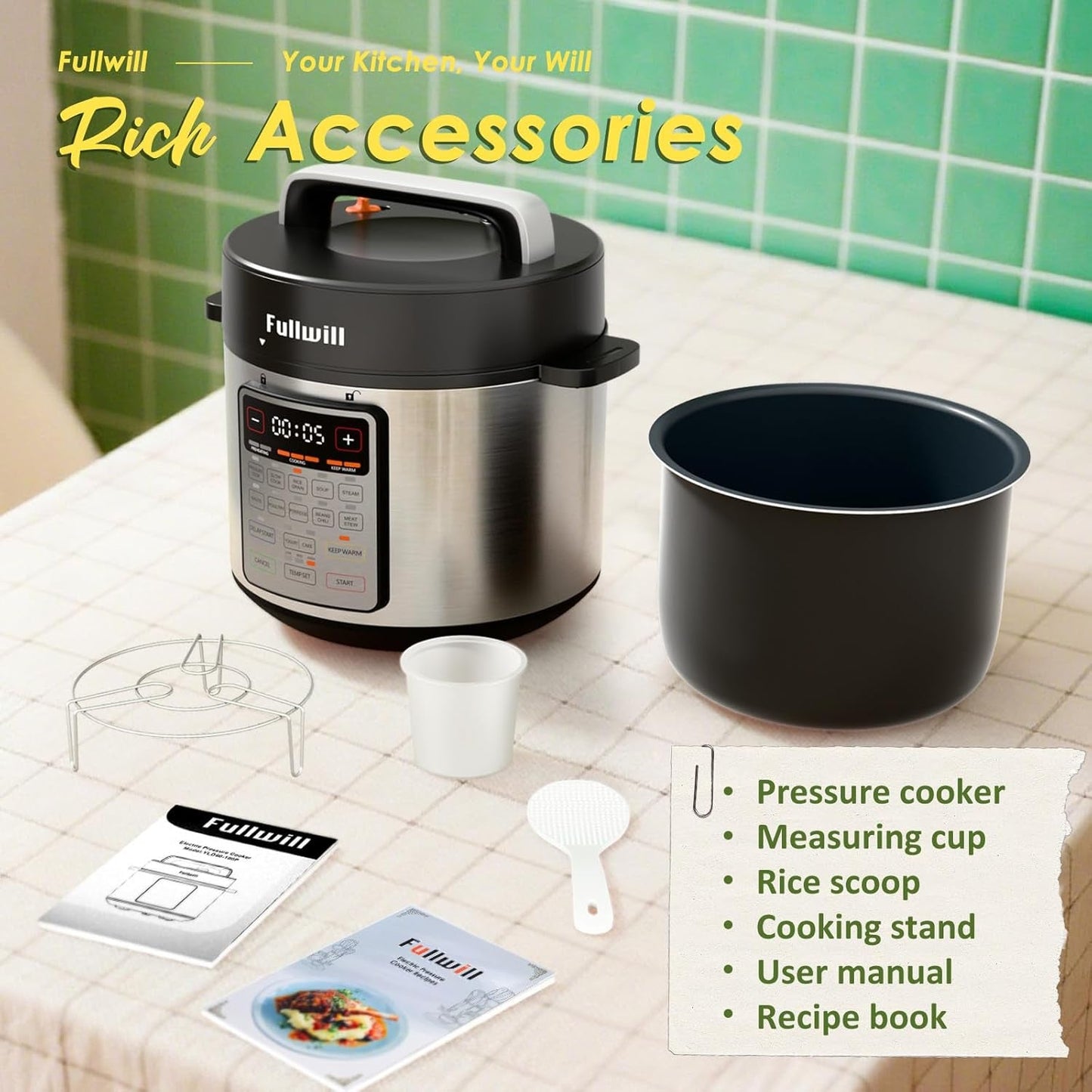 9-In-1 Electric Pressure Cooker(2025 Upgraded), 12 Presets Instant Multi Cooker, Olla De Presion Nonstick Pot 6 Quarts