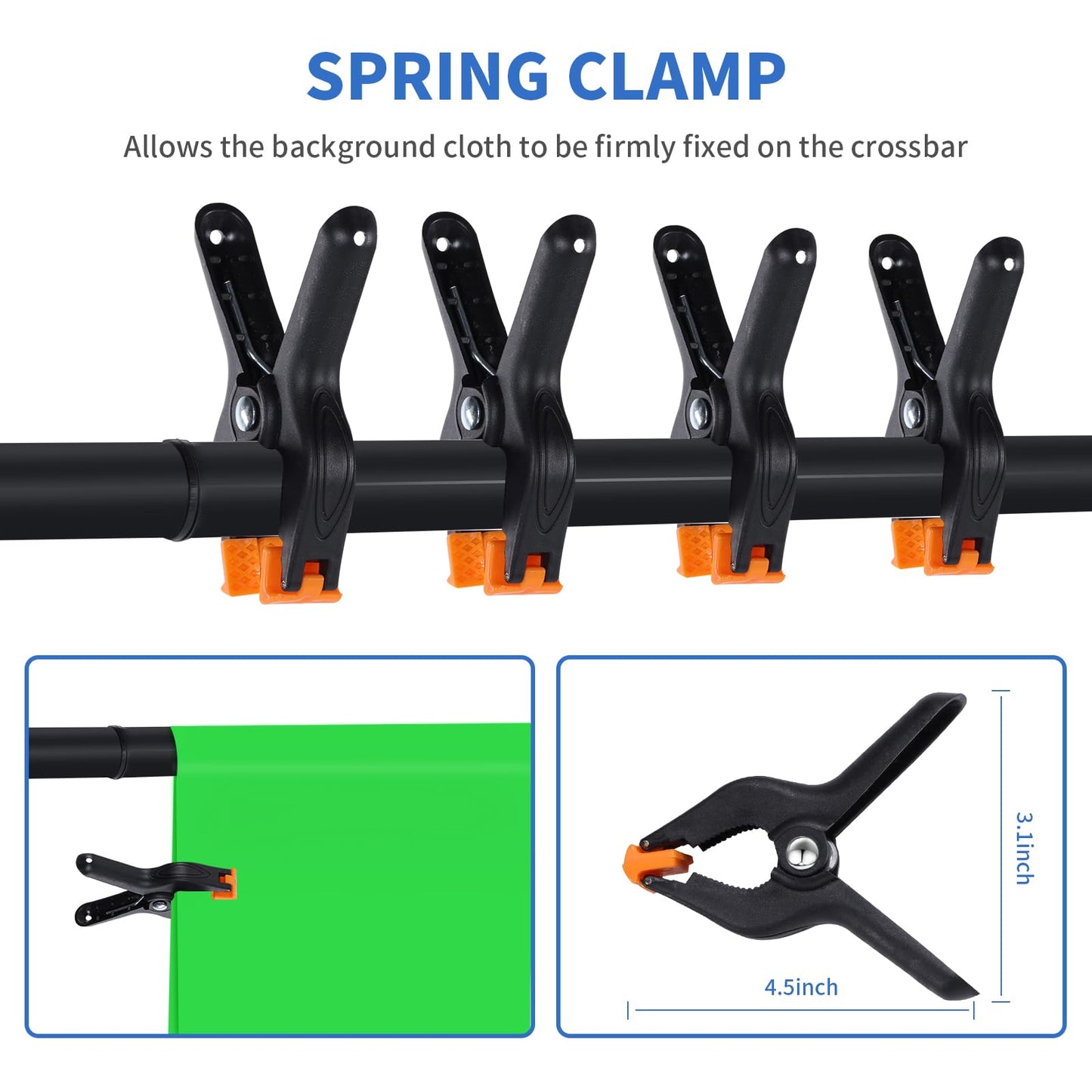 Maxztill T-Shape Backdrop Stand 8.5X5Ft(2.6X1.5M) Adjustable Photo Studio Background Stand Support Kit With 4 Backdrop Clamps An