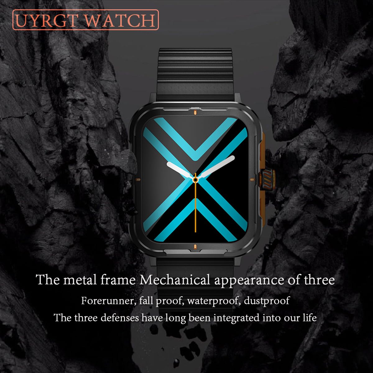 Uyrgt Sports&Rugged Smart Watch For Men Women, Cnc Aluminum Alloy Frame, 1.83 Full Touch Display, Bluetooth Call, Fitness Tra
