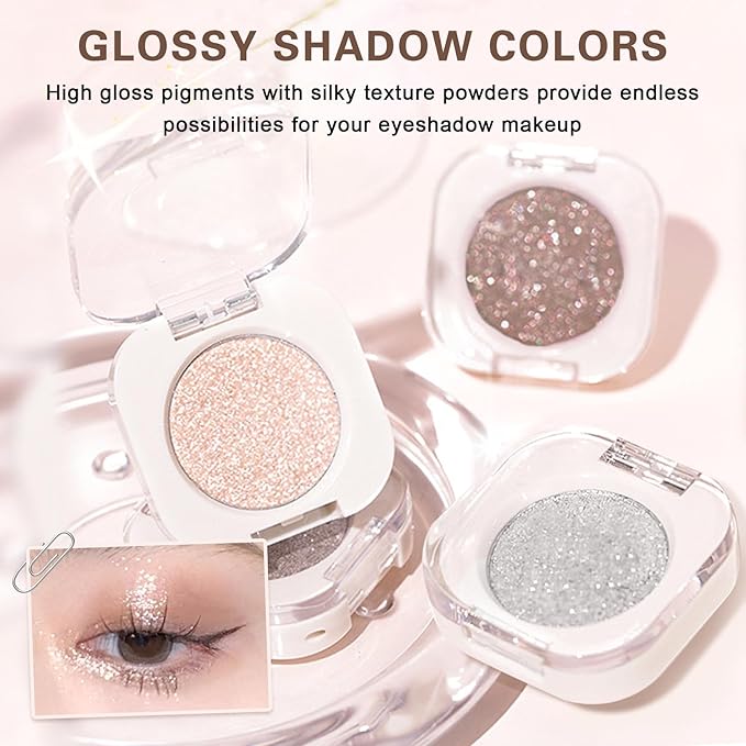 Shimmer Eyeshadow,Single Eye Shadow for Older Women,Blushing Lizard Eyeshadow Makeup,Lightweight Blendable Formula,Sombras de Ojos Profesional (10 Cowboy)