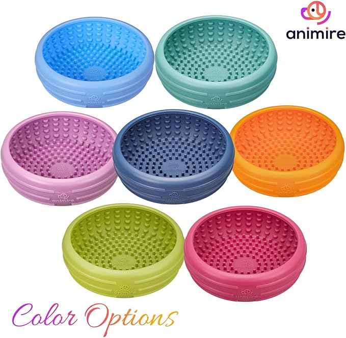 Dog Lick Bowl, Animire Freeze Lick Mat for Dogs, Non-Slip Slow Feeder Licking Bowl Enrichment Treat for Distraction Anxiety Relief, Food Grade Silicone, Dishwasher Safe(Teal,XL)