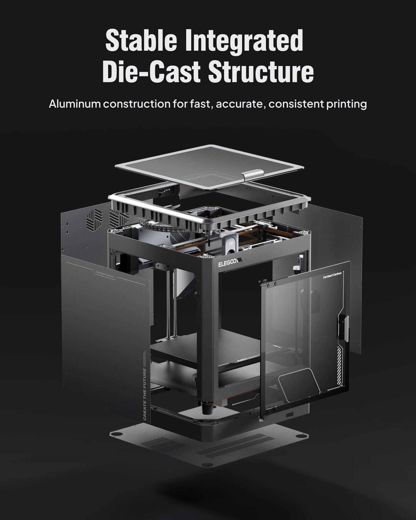 Elegoo Centauri Carbon 3D Printer, Corexy 500Mm/S High Speed Printing With Auto Calibration, 320C Nozzle And Built-In Camera, Re