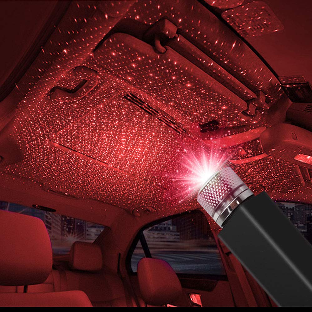 LEDCARE USB Star Projector Night Light, Portable Adjustable Romantic Interior Roof Lights Star Lamp Projector Decorations for Car, Ceiling, Bedroom (Violet Blue)