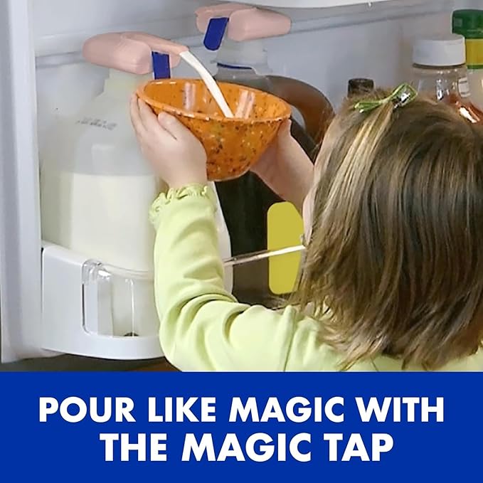 The Magic Tap Automatic Drink Dispenser - Hands-Free Beverage Dispenser for Fridge - Perfect for Milk, Juice - Gifts for Women & Men (3, Peach)