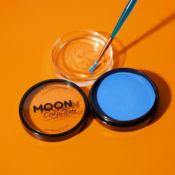 Pro Face & Body Paint Cake Pots by Moon Creations - Bright Yellow - Professional Water Based Face Paint Makeup for Adults, Kids - 1.26oz