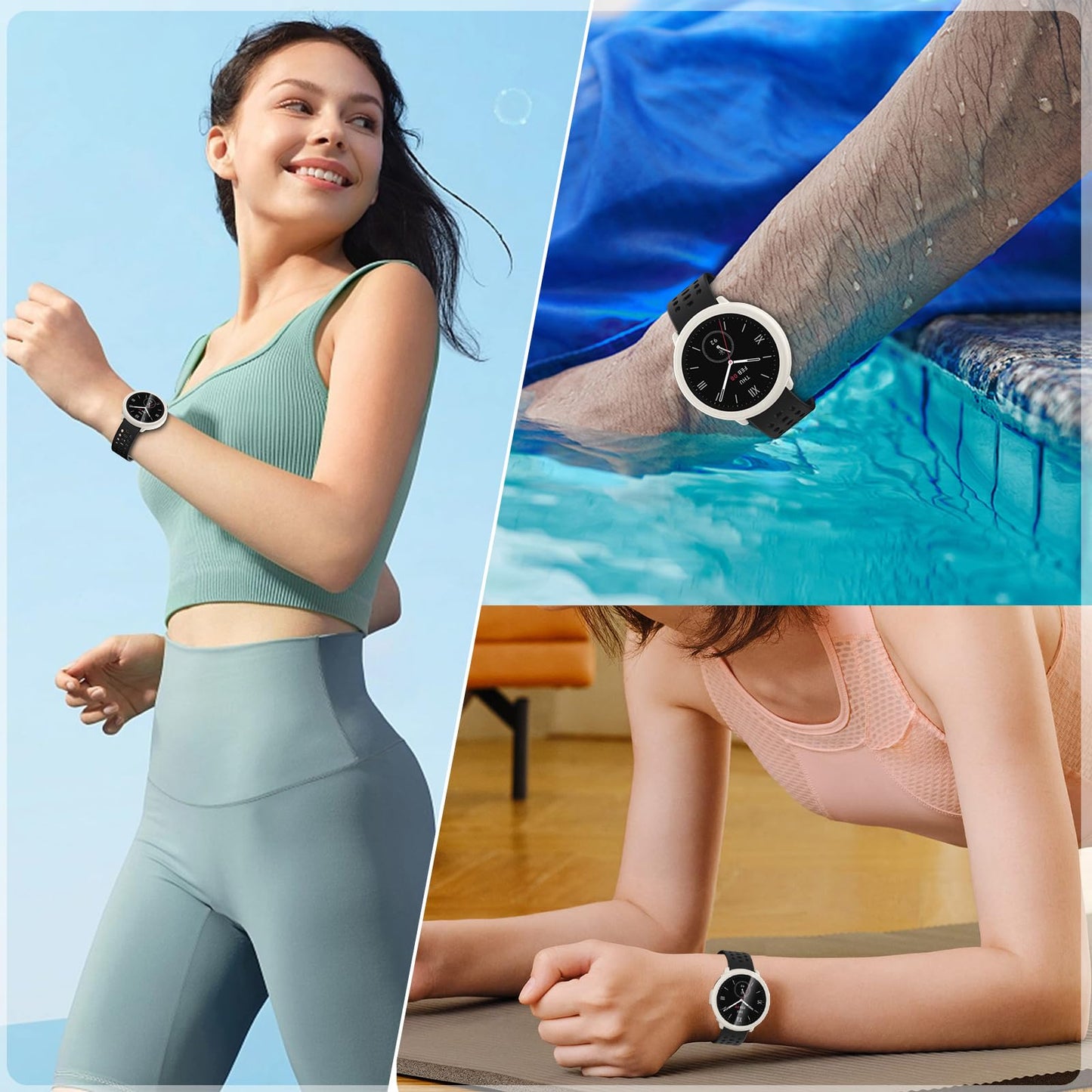 Wd&Cd 2 Pack Case Compatible For Amazfit Active 2 White+Clear, Hard Pc Case With Tempered Glass Screen Protector Compatible With