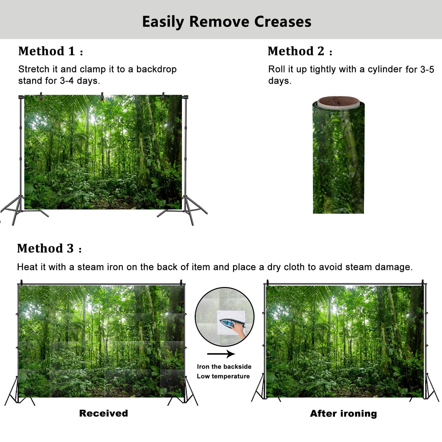 Yongfoto 20X15Ft Jungle Forest Trees Backdrops For Photography Summer Woods Wonderland Trees Plant Spring Nature Landscape Photo