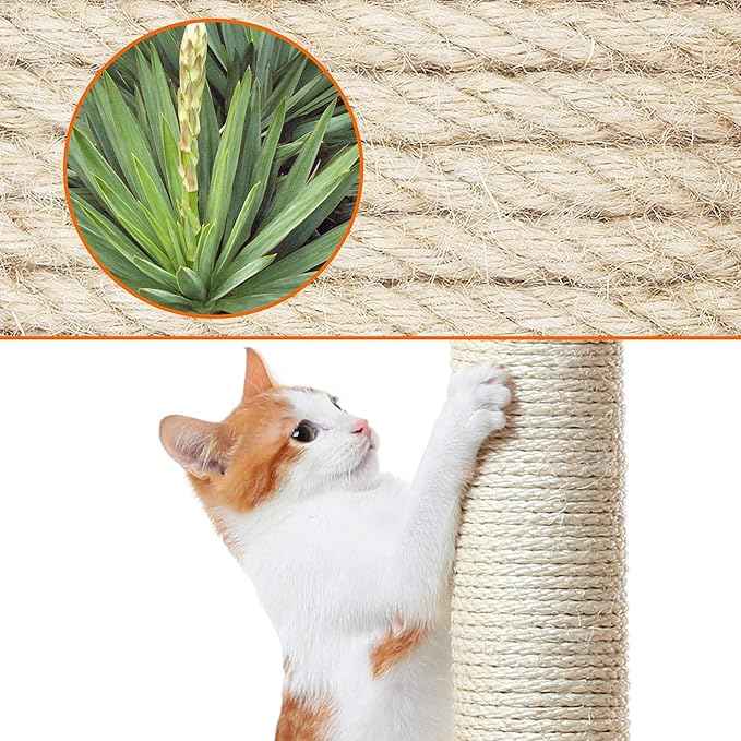 Topeakmart 42in Cat Tree Tower for Indoor Cats, Cat Condo with Perch & Hammock, Activity Center, Multi-Level Cat Furniture with Scratching Posts, Cat House, Pink