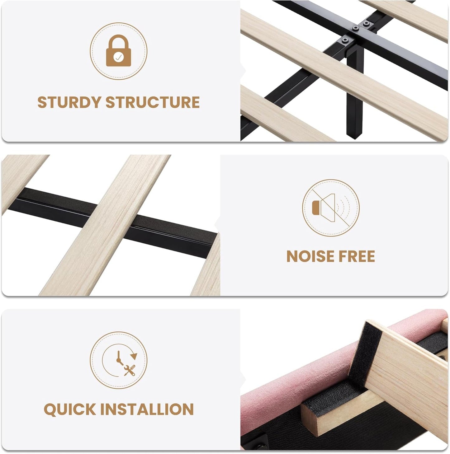Queen Size Velvet Bed Frame with LED Light, Adjustable Vertical Channel Tufted Headboard, Strong Wooden Slats Support, Noise-Free, No Box Spring Needed, Pink
