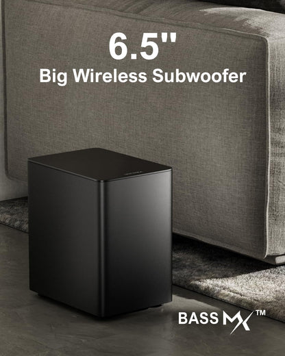 7.1 Surround Sound System for TV with Dolby Atmos, 460W Sound Bar for TV with 6.5" Subwoofer, APP Control, 4 Wired Surround Speakers, Home Theater Sound System, Poseidon D80 (2025 Upgrade)