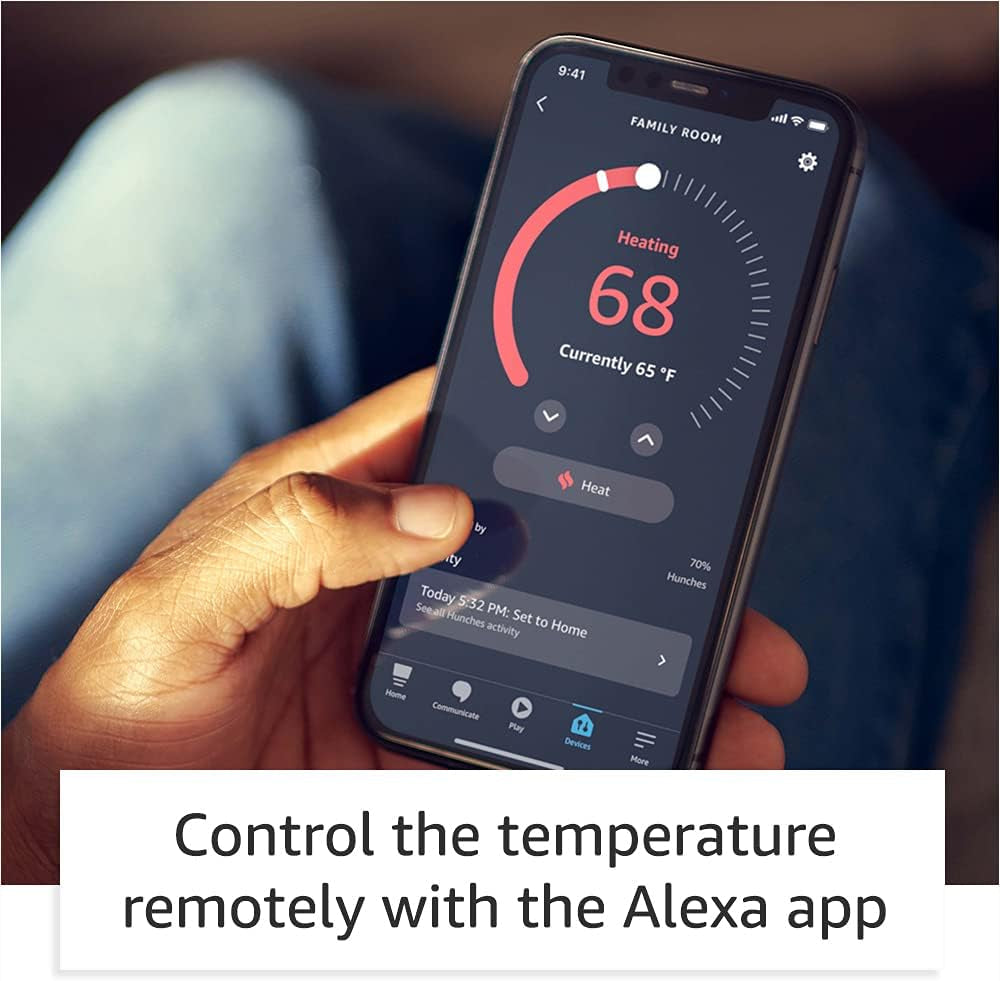 Like-New  Smart Thermostat – ENERGY STAR Certified, DIY Install, Works with Alexa – C-Wire Required