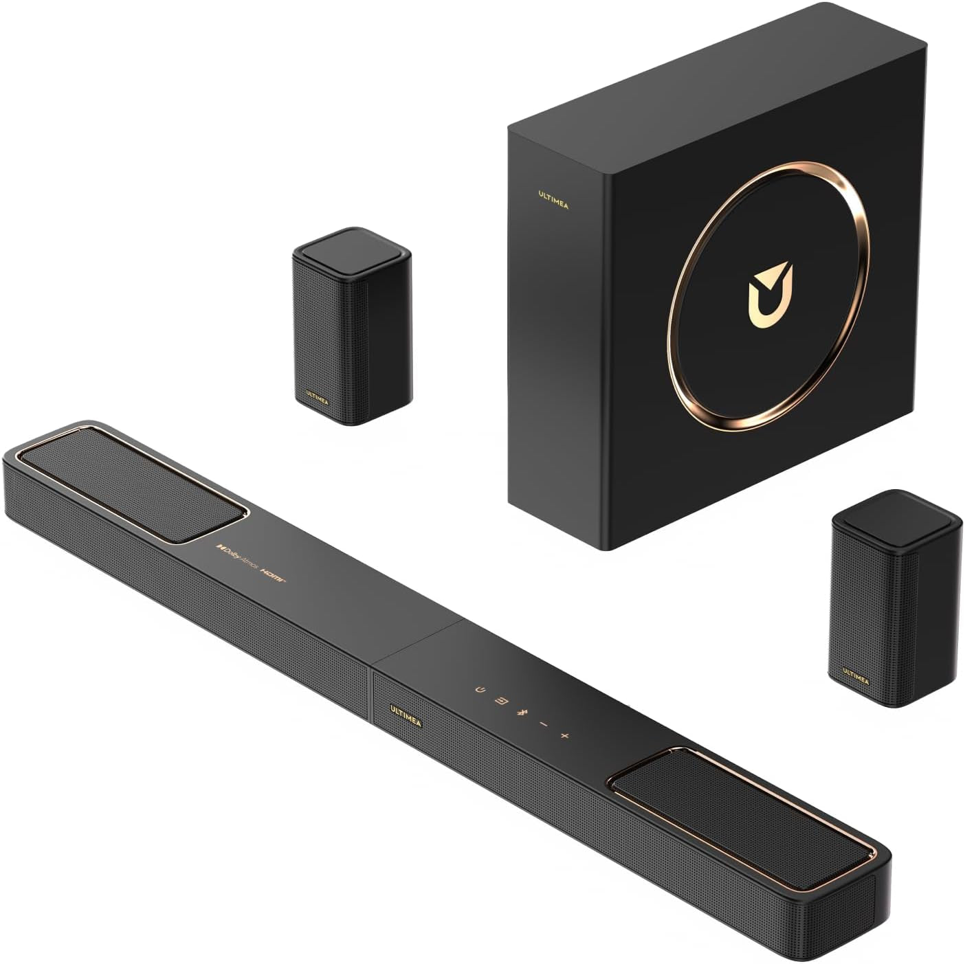 5.1.2Ch Sound Bar with Dolby Atmos, Surround Sound System for TV with 2 Surround Speakers, Sound Bar for Smart TV, Soundbar for Home Theater, BT 5.4, HDMI Earc, Skywave F40 (New, 2025 Model)