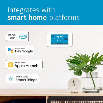 Sensi Touch Wi-Fi Smart Thermostat with Touchscreen Color Display, Works with Alexa, Energy Star Certified, C-Wire Required, ST75W , White