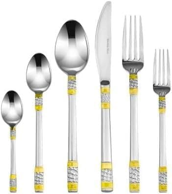 75-Pc Luxury Flatware Set for 12 w/Storage Case 24K Gold Premium Dining Cutlery Service - 18/10 Surgical Stainless Steel Silverware Hostess Serving Set in a Chest