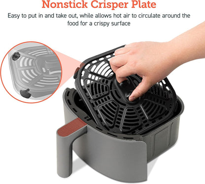 Air Fryer 4 Qt, 7 Cooking Functions Airfryer, 150+ Recipes on Free App, 97% Less Fat Freidora De Aire, Dishwasher-Safe, Designed for 1-3 People, Lite 4.0-Quart, Smart, Truffle Gray