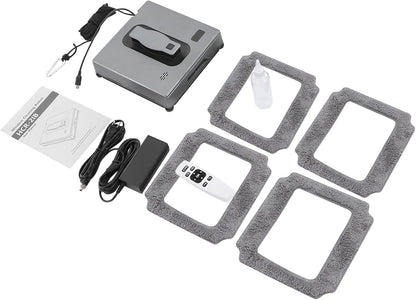Window Cleaner Robot, Window Cleaning Machine 3 Cleaning Mode Automatic Window Vacuum Cleaner Remote Control/App Load 297.62 Lbs in Homes 8.5 X 8.5 X 2.7 Inch (Silver-Gray)