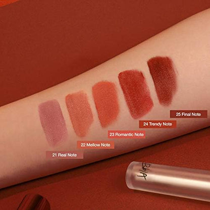 BBIA Last Velvet Lip Tint - Soft & Creamy Matte Finish Lip Stain, Blur Effect with Velvety Texture, Long-Lasting, High Pigment, Lightweight, Non-Drying, Korean Lip Makeup (22 MELLOW NOTE)