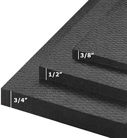 American Floor Mats - Heavy Duty Stall Tiles - Stable/Horse Tiles - Thick, Durable Rubber Flooring Solid Black 6' x 12' Set 3/8" Thick (18 Tiles Total)
