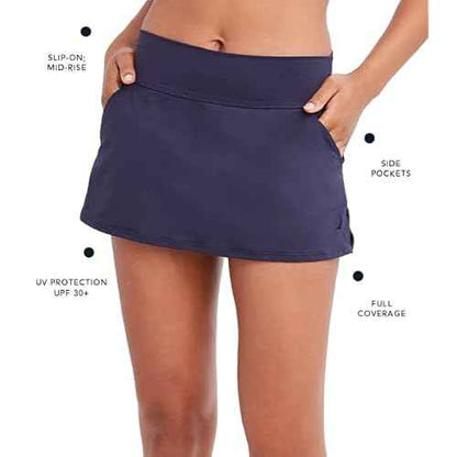 Nautica Women's Standard Skirt ? Quick-Dry, Swim, Tummy Control Skort, Pockets, Volley Shorts