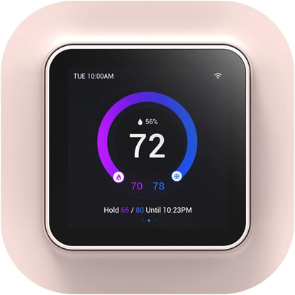 Smart Thermostat for Home TJ-560, Wifi Programmable Thermostat, Compatible with Alexa and Google Assistant, Energy Saving, 4 Inches Touch Screen, C-Wire Required, DIY Installation, Pink