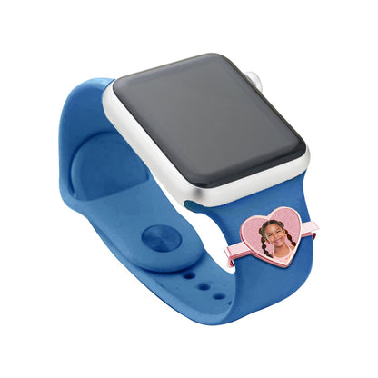 Picturesongold.Com Smart Watch Photo Charm In Rose Gold Plated Heart Shape