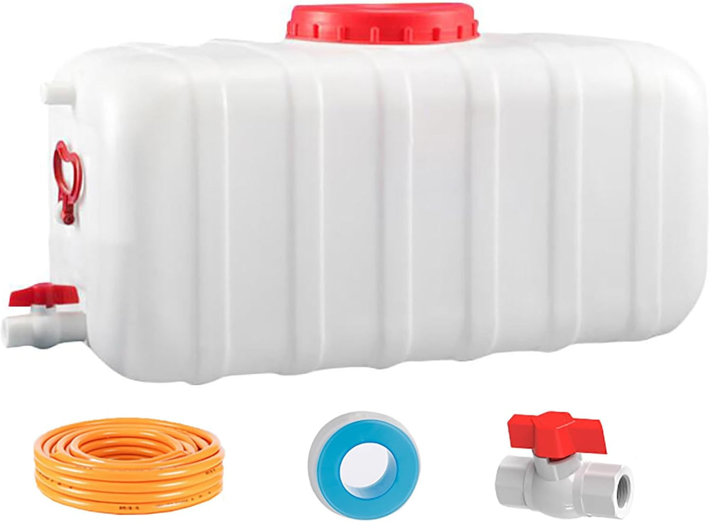 Large Capacity Water Tank with Spigot for Camping Plastic Water Storage Tank Water Container for Emergency Storage Household Outdoor Camping RV Self-Driving Tour(Size:110L/30gallon)