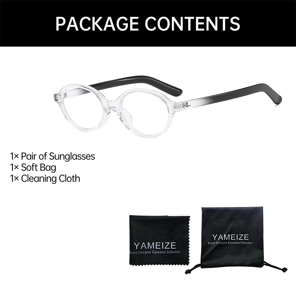 Yameize Small Oval Blue Light Blocking - Glasses Women Men Retro Clear Anti Blue Light Eyeglasses For Computer