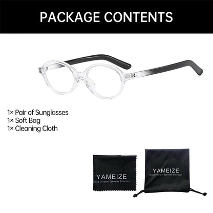 Yameize Small Oval Blue Light Blocking - Glasses Women Men Retro Clear Anti Blue Light Eyeglasses For Computer