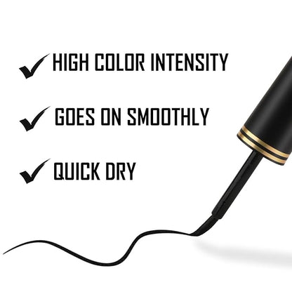 Boobeen 2pcs Black Ink Liner, Liquid Eyeliner Makeup Waterproof Eyeliner Pen Long Lasting, Precision Brush Tip, Goes on Smoothly