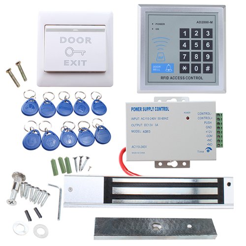 Agptek Rfid Door Access Control System Kit, Home Security System With 280Kg 620Lb Electric Magnetic Lock 110-240V Ac To 12V Dc 3