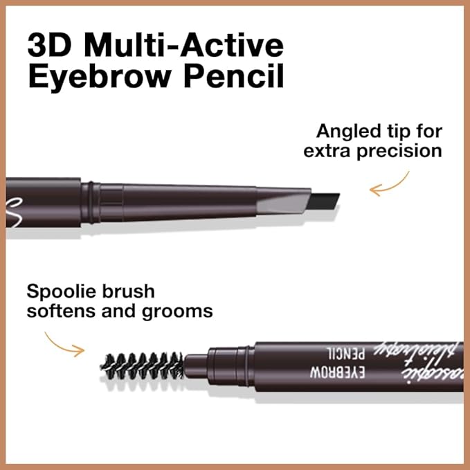 12 Pcs Ultimate Eyebrow Retractable Definer Pencils,Dual-Sided Natural Soft Textured Eyebrow Pencil, for Daily Look Eyebrow Makeup,Brow Brush,Fine Tip (12Pcs-Black-Retractable Triangle)