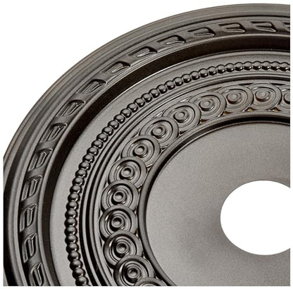 22Od X 3 1/2Id X 1P Cole Thermoformed Pvc Ceiling Medallion (Fits Canopies Up To 6), Metallic Black Night