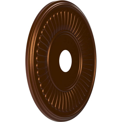 Ekena Millwork Cmp19Becdc Berkshire Thermoformed Pvc Ceiling Medallion (Fits Canopies Up To 8 3/8), 19Od X 3 1/2Id X 1P, Metalli