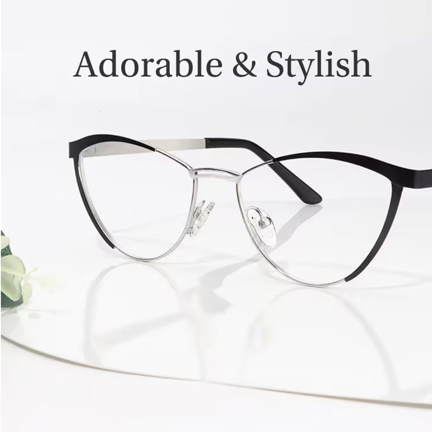 Zeelool Women S Metal Browline Cat Eye Blue Light Blocking Glasses Sydney Fm0125-01 Black