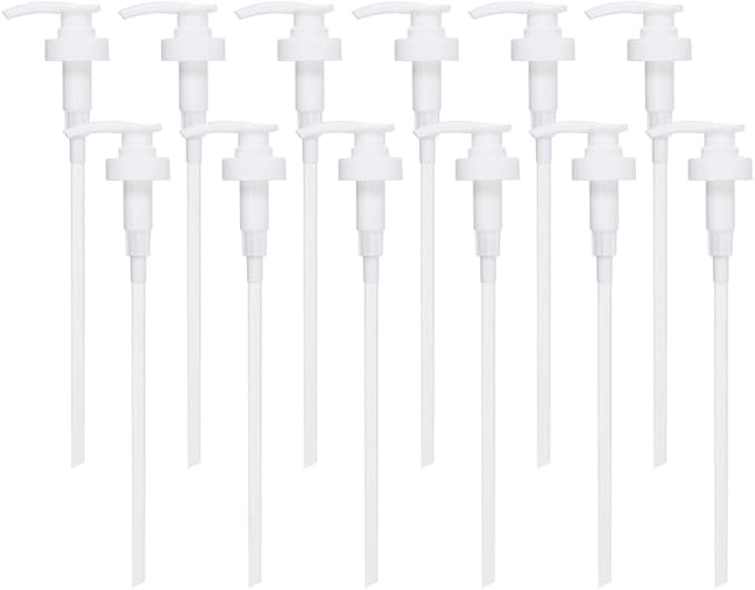 Gallon Pump Dispenser, Fits Most 1 Gallon Jugs and Containers 38/400 Snow Cone Syrup Pump Lid Top Replacement for Sanitizer, Lotion, Shampoo, Conditioner (12 Pack)