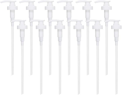 Gallon Pump Dispenser, Fits Most 1 Gallon Jugs and Containers 38/400 Snow Cone Syrup Pump Lid Top Replacement for Sanitizer, Lotion, Shampoo, Conditioner (12 Pack)