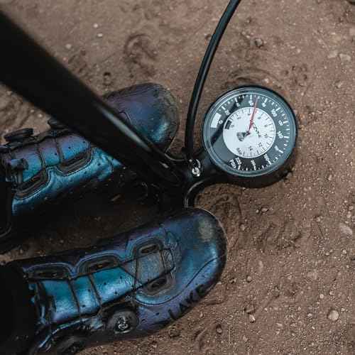LEZYNE Classic Floor Drive 3.5 High Pressure Bicycle Floor Pump with Accurate 3.5" Analog Gauge - Aluminum/Steel 220 PSI Tire Air Pump for Road/Track Bikes - ABS-1 Pro Chuck Fits Presta/Schrader Valve