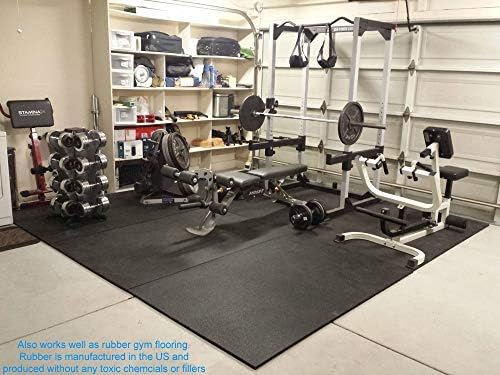 American Floor Mats - Heavy Duty Stall Tiles - Stable/Horse Tiles - Thick, Durable Rubber Flooring Solid Black 14' x 20' Set 3/8" Thick (70 Tiles Total)