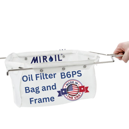 Miroil B6Ps Fryer Filter Bag & Frame Combo, Extends Grease Life, Handles Hot & Cold Cooking Oil & Filters Up To 70 Lb. Polishing