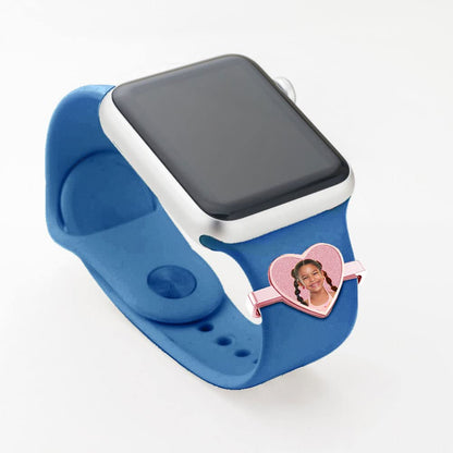 Picturesongold.Com Smart Watch Photo Charm In Rose Gold Plated Heart Shape