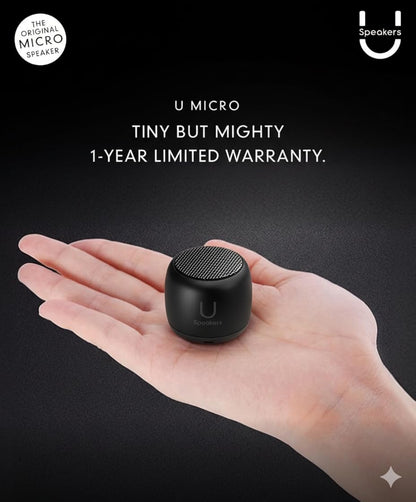 Fashionit U Micro - Small Bluetooth Speaker | Coin-Sized Speakers Bluetooth Wireless With Built-In Mic & Remote Shutter | Portab