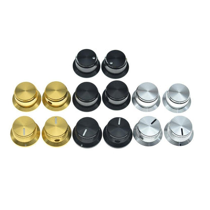 Kaish 3Pcs Aluminium Potentiometer Knobs 1/4 Universal Top Hat Knobs Bell Control Knob With Set Screw For Guitar/Bass/Amps/Pream