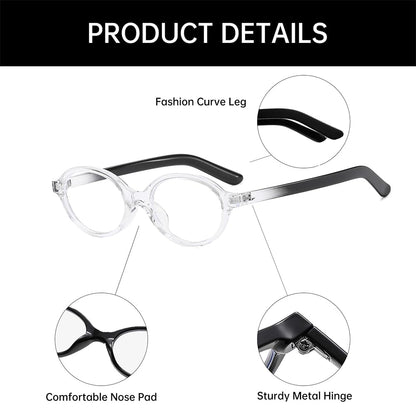 Yameize Small Oval Blue Light Blocking - Glasses Women Men Retro Clear Anti Blue Light Eyeglasses For Computer