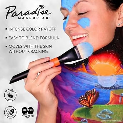 Mehron Makeup Paradise Makeup AQ Pro Size | Stage & Screen Performance, Face & Body Painting, Beauty, Cosplay, and Halloween | Water Activated Face Paint, Body Paint 1.4 oz (40 g) - Pastel Green