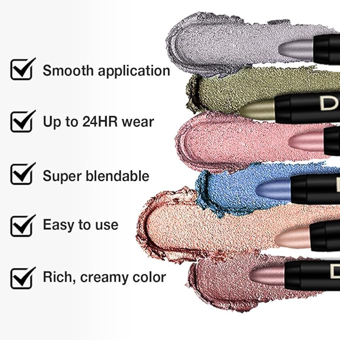 Kaely Cream Eye Shadow Sticks, Smoky Tawny Matte Eyeliner Pencil Eyeshadow Palette Makeup, Eye Highlighter Brightener Stick for Older Women Waterproof Pigmented, sombras para ojos, New-55