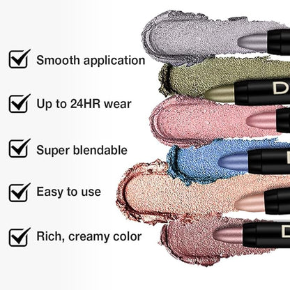 Kaely Cream Eye Shadow Sticks, Smoky Tawny Matte Eyeliner Pencil Eyeshadow Palette Makeup, Eye Highlighter Brightener Stick for Older Women Waterproof Pigmented, sombras para ojos, New-55